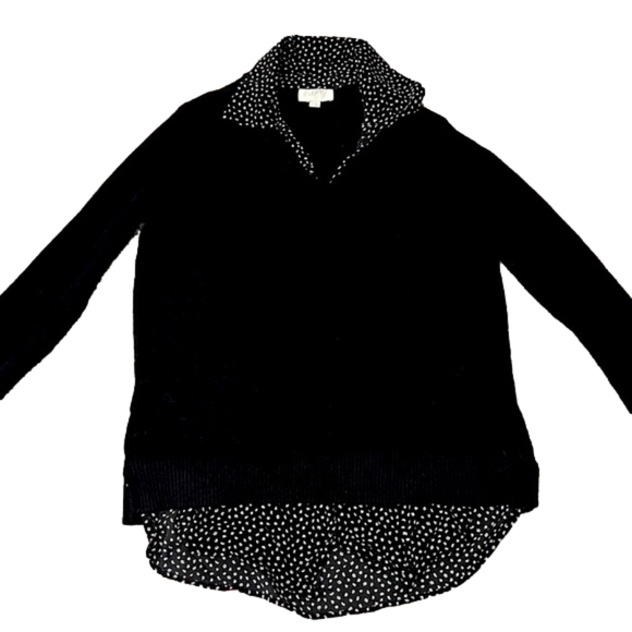 LOFT Sweaters - NWOT Loft Outlet Long Sleeve Sweater & Faux Collared Shirt - Petite Small